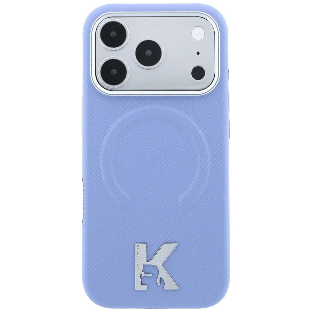 MagSafe-Hülle für Apple iPhone 18 Pro / 17 Pro, Karl Lagerfeld, Grained Embossed Ring, Blau