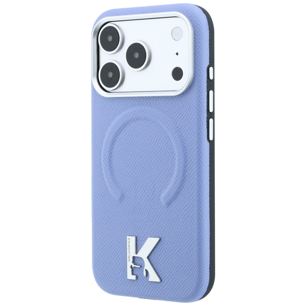 MagSafe-Hülle für Apple iPhone 18 Pro / 17 Pro, Karl Lagerfeld, Grained Embossed Ring, Blau
