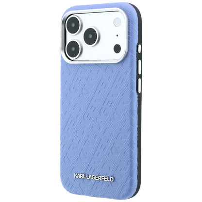 MagSafe-Hülle für Apple iPhone 18 Pro / 17 Pro, Karl Lagerfeld, geprägtes Metall-Logo, Blau