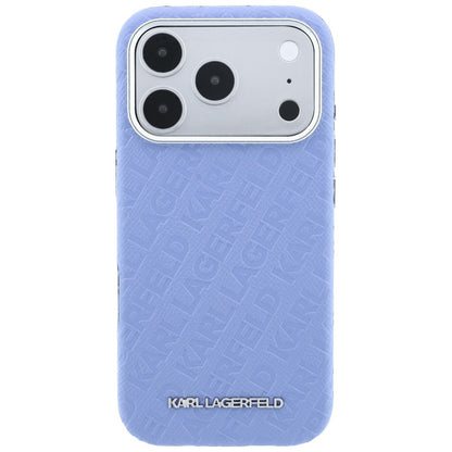 MagSafe-Hülle für Apple iPhone 18 Pro / 17 Pro, Karl Lagerfeld, geprägtes Metall-Logo, Blau