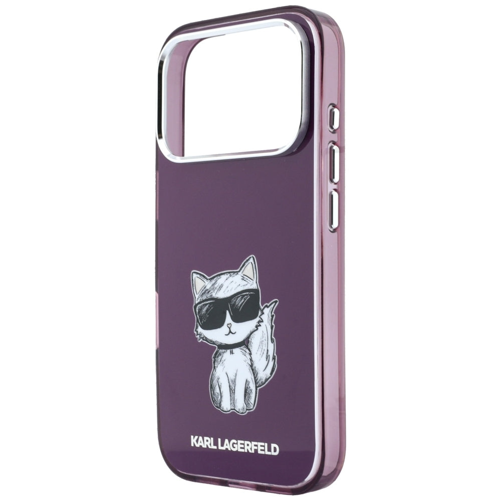 MagSafe-Hülle für Apple iPhone 18 Pro / 17 Pro, Karl Lagerfeld, HC IML Choupette Body Sketch Print, Weinrot