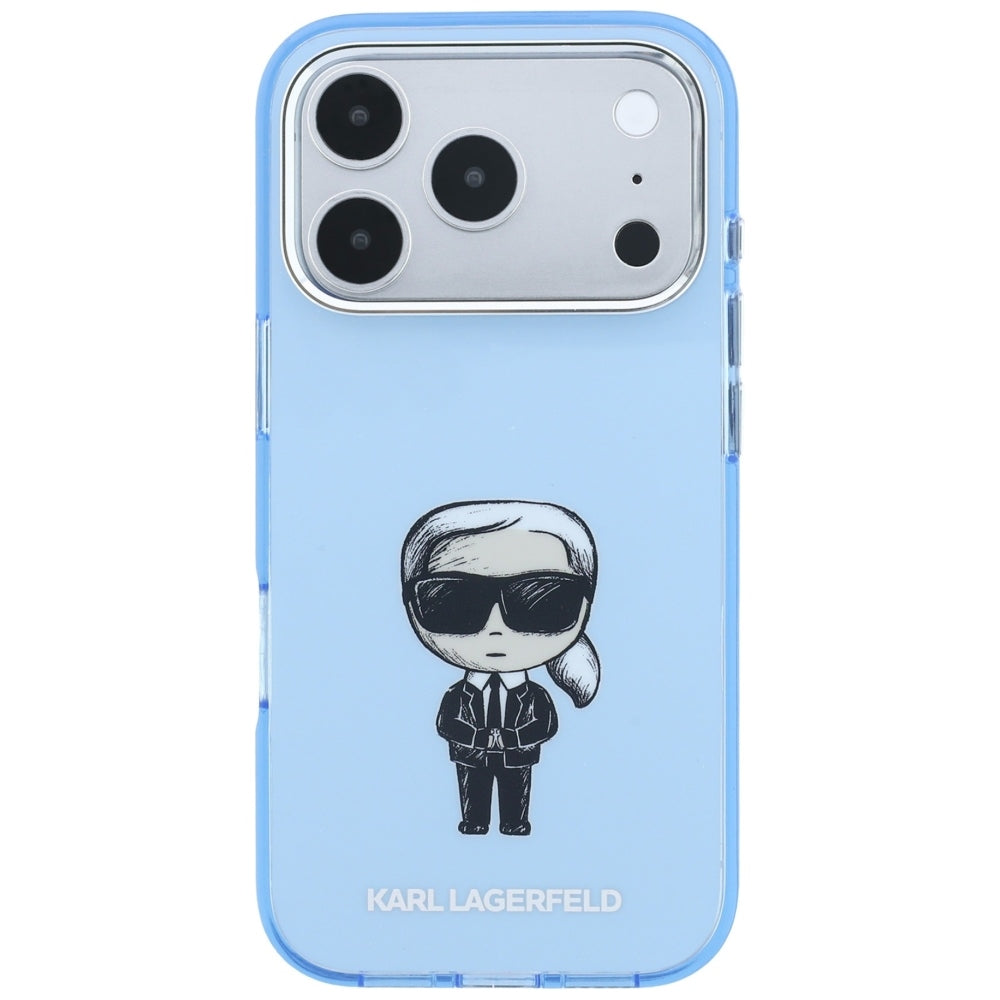 MagSafe-Hülle für Apple iPhone 18 Pro / 17 Pro, Karl Lagerfeld, HC IML Ikonik Sketch Print, Blau