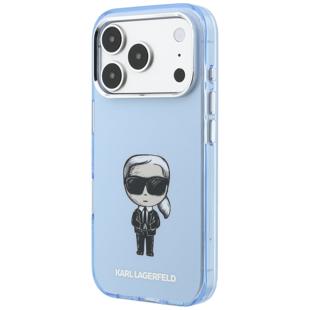 MagSafe-Hülle für Apple iPhone 18 Pro / 17 Pro, Karl Lagerfeld, HC IML Ikonik Sketch Print, Blau