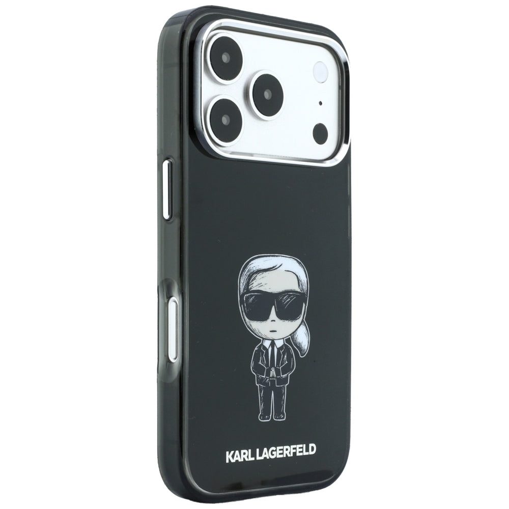 MagSafe-Hülle für Apple iPhone 18 Pro / 17 Pro, Karl Lagerfeld, HC IML Ikonik Sketch Print, Schwarz