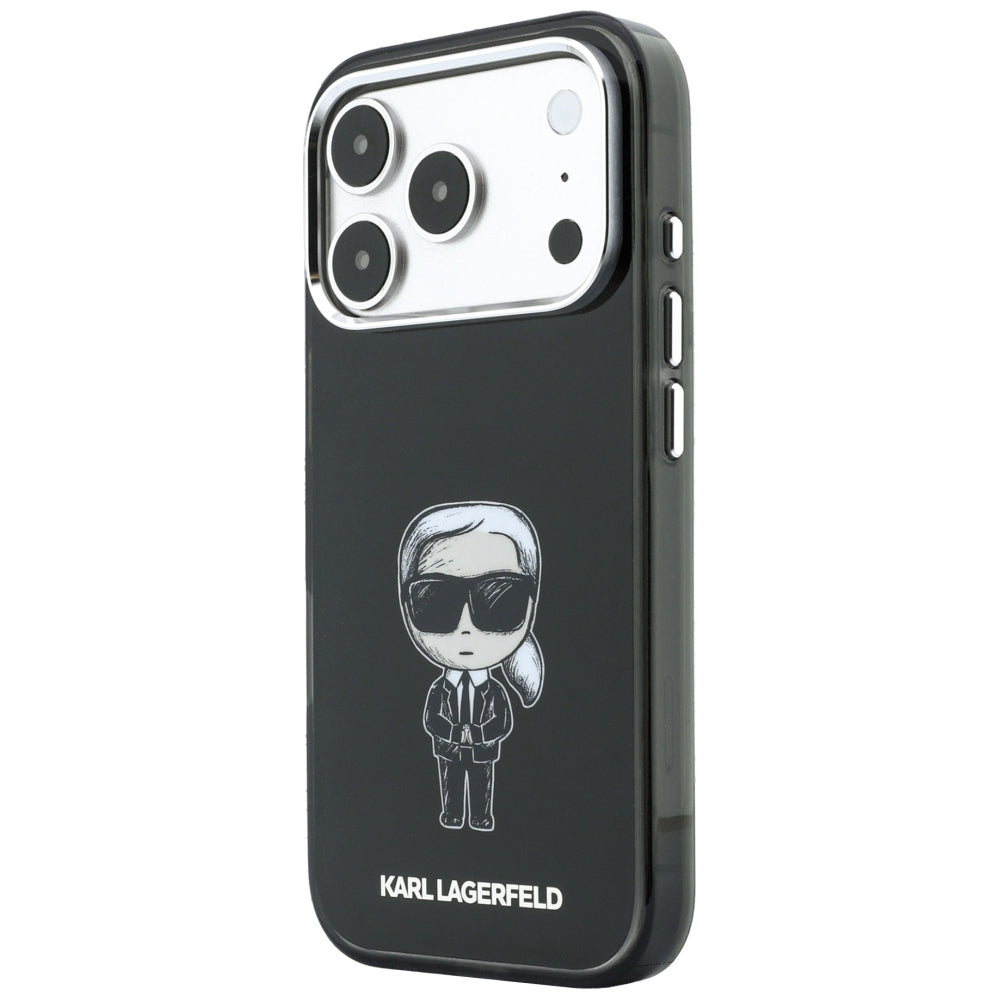 MagSafe-Hülle für Apple iPhone 18 Pro / 17 Pro, Karl Lagerfeld, HC IML Ikonik Sketch Print, Schwarz