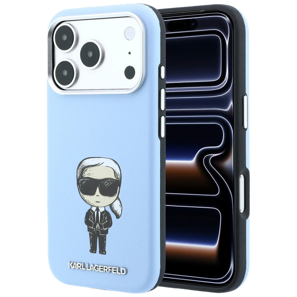 MagSafe-Hülle für Apple iPhone 18 Pro / 17 Pro, Karl Lagerfeld, Ikonik Sketch, Blau