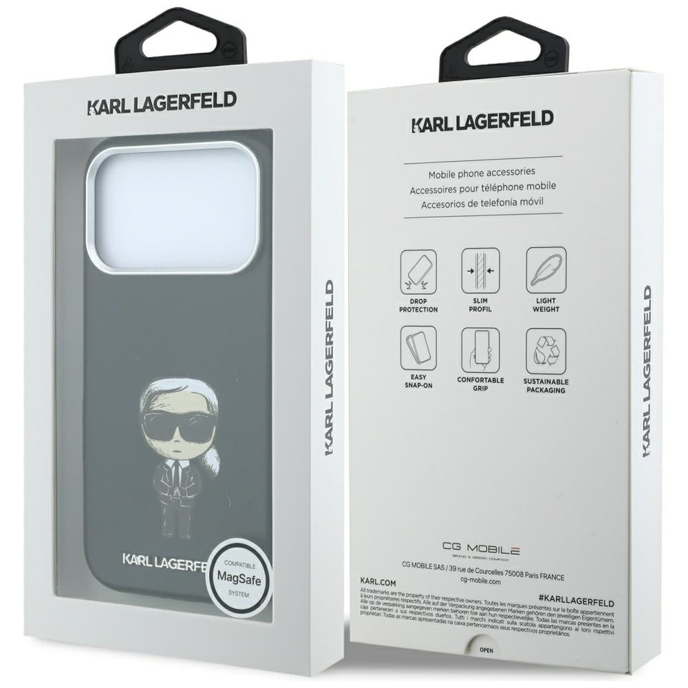 MagSafe-Hülle für Apple iPhone 18 Pro / 17 Pro, Karl Lagerfeld, Ikonik Sketch, Schwarz