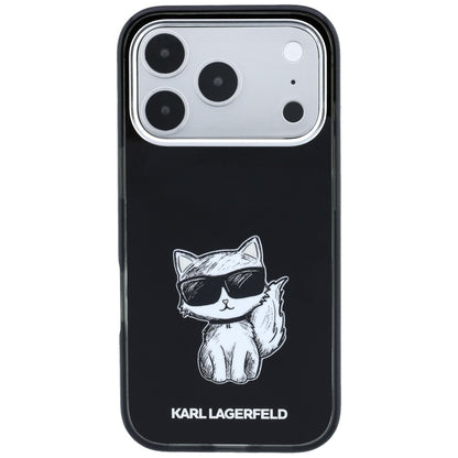 MagSafe-Hülle für Apple iPhone 18 Pro / 17 Pro, Karl Lagerfeld, IML Choupette Body Sketch Print, Schwarz
