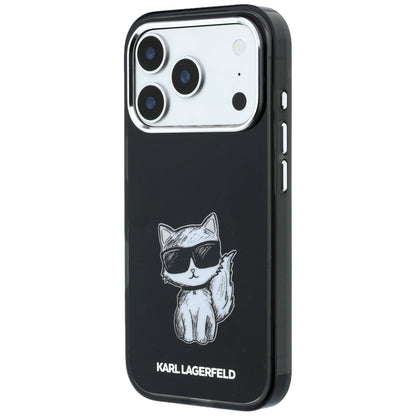 MagSafe-Hülle für Apple iPhone 18 Pro / 17 Pro, Karl Lagerfeld, IML Choupette Body Sketch Print, Schwarz