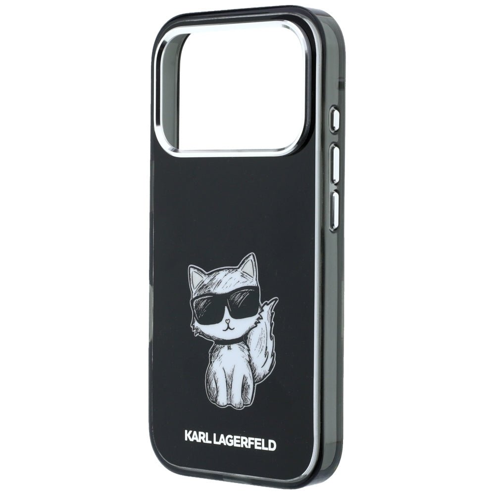 MagSafe-Hülle für Apple iPhone 18 Pro / 17 Pro, Karl Lagerfeld, IML Choupette Body Sketch Print, Schwarz
