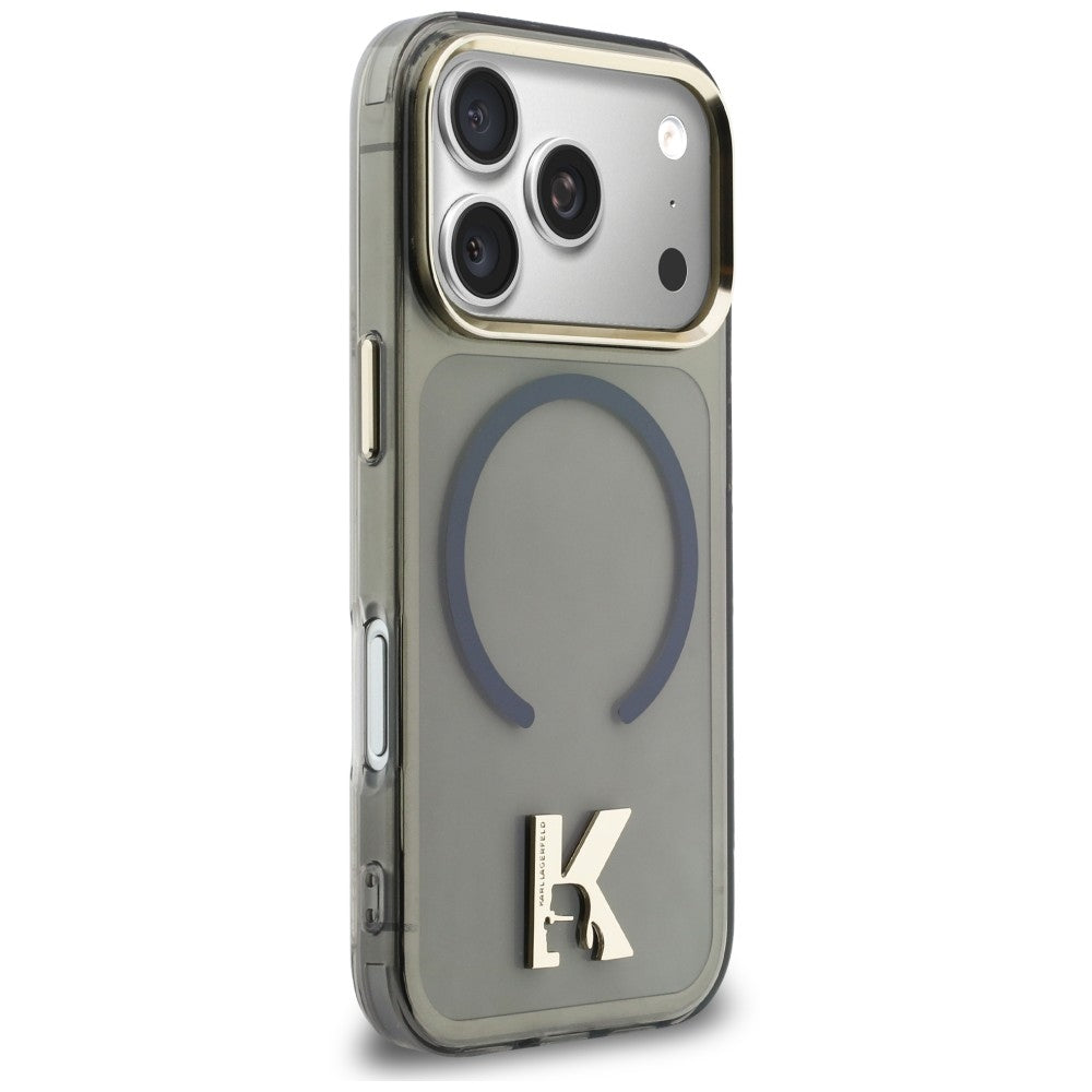 MagSafe-Hülle für Apple iPhone 18 Pro / 17 Pro, Karl Lagerfeld, IML Karl Head Logo, Schwarz