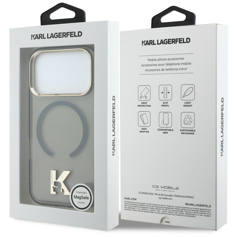 MagSafe-Hülle für Apple iPhone 18 Pro / 17 Pro, Karl Lagerfeld, IML Karl Head Logo, Schwarz