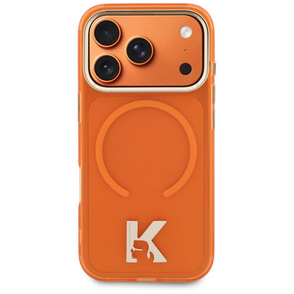 MagSafe-Hülle für Apple iPhone 18 Pro / 17 Pro, Karl Lagerfeld, IML Karl Head Logo, Orange