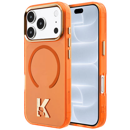 MagSafe-Hülle für Apple iPhone 18 Pro / 17 Pro, Karl Lagerfeld, IML Karl Head Logo, Orange