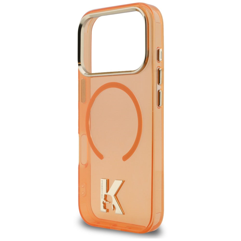 MagSafe-Hülle für Apple iPhone 18 Pro / 17 Pro, Karl Lagerfeld, IML Karl Head Logo, Orange