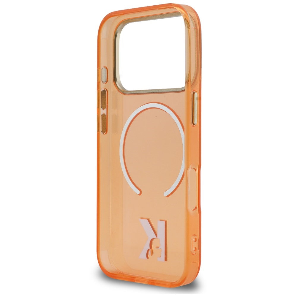 MagSafe-Hülle für Apple iPhone 18 Pro / 17 Pro, Karl Lagerfeld, IML Karl Head Logo, Orange