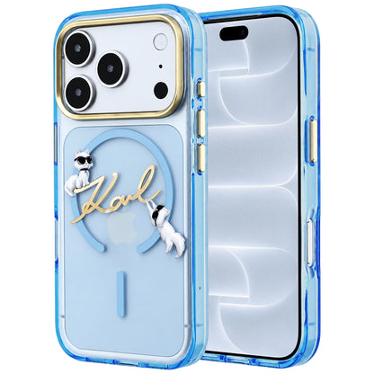 MagSafe-Hülle für Apple iPhone 18 Pro / 17 Pro, Karl Lagerfeld, IML Karl Script Logo, Blau