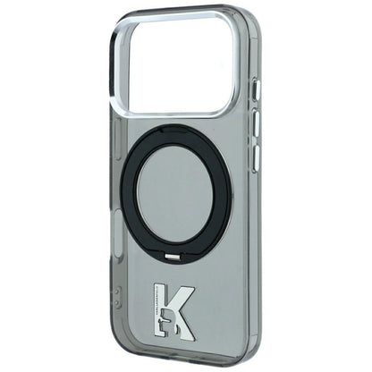 MagSafe-Hülle für Apple iPhone 18 Pro / 17 Pro, Karl Lagerfeld, IML Ring Stand Kameo Metal, Schwarz