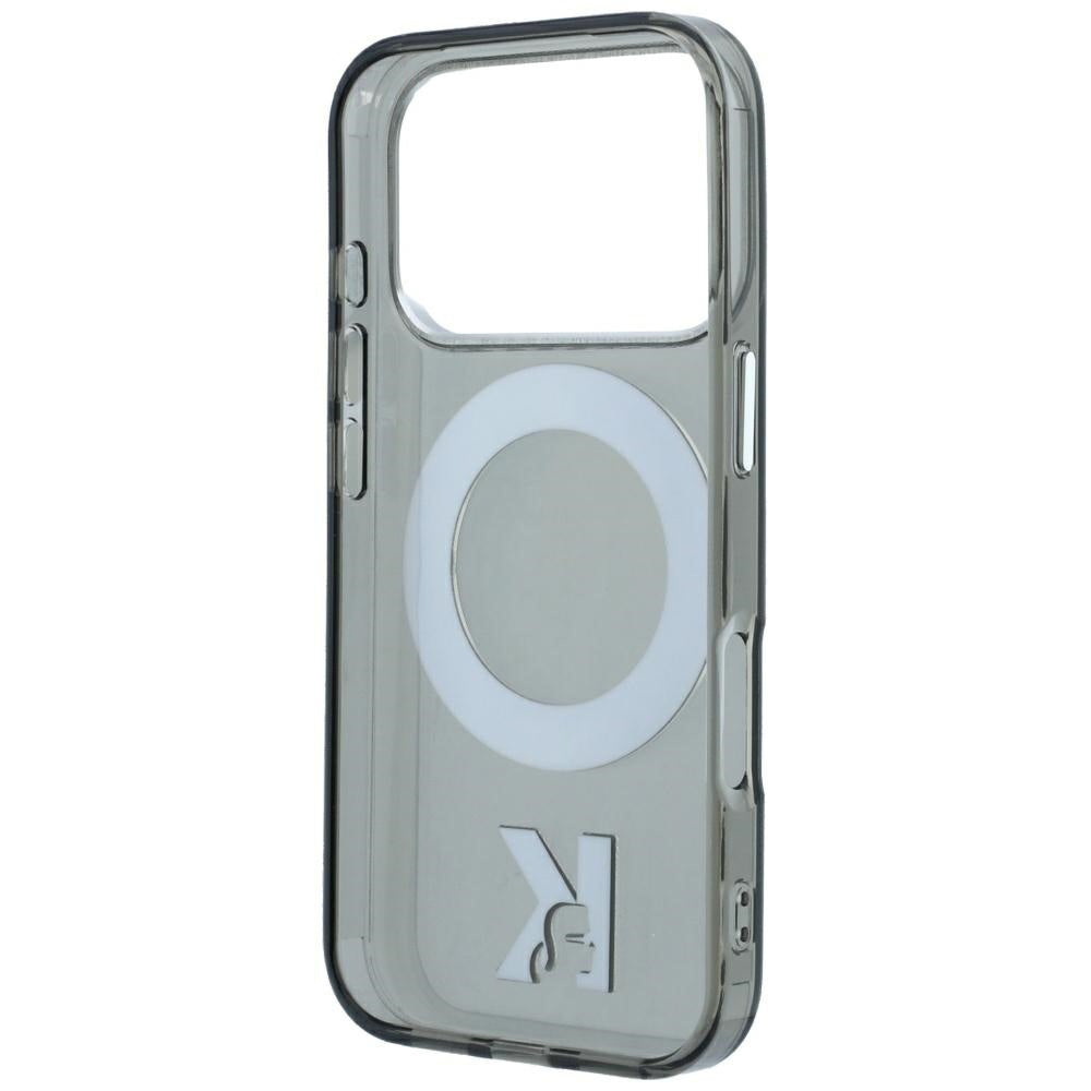 MagSafe-Hülle für Apple iPhone 18 Pro / 17 Pro, Karl Lagerfeld, IML Ring Stand Kameo Metal, Schwarz