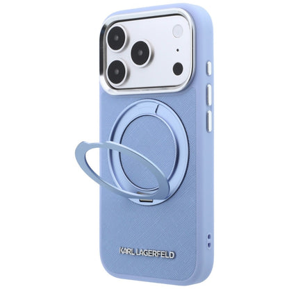 MagSafe-Hülle für Apple iPhone 18 Pro / 17 Pro, Karl Lagerfeld, Ring Stand 360 Saffiano, Blau