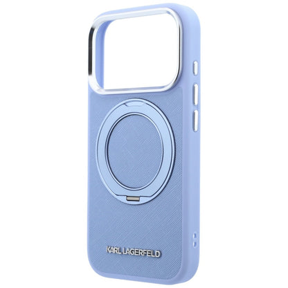 MagSafe-Hülle für Apple iPhone 18 Pro / 17 Pro, Karl Lagerfeld, Ring Stand 360 Saffiano, Blau