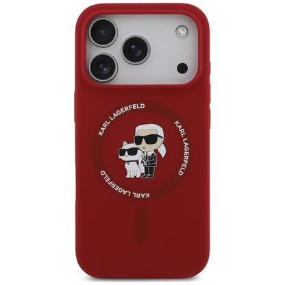 MagSafe-Hülle für Apple iPhone 18 Pro / 17 Pro, Karl Lagerfeld, Silikonring Karl & Choupette, Rosa
