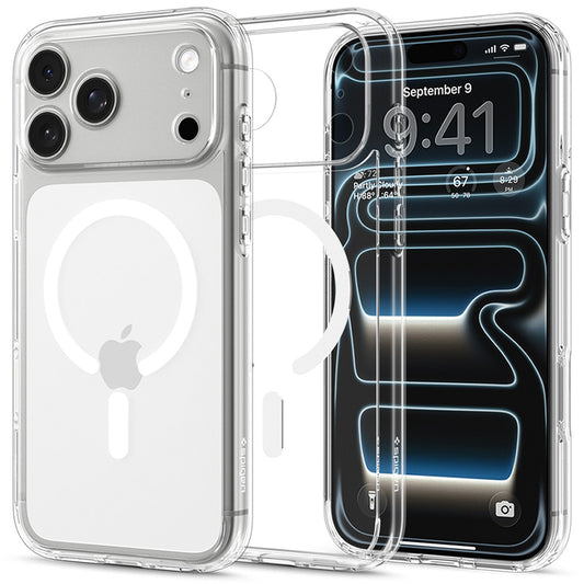 MagSafe-Hülle für Apple iPhone 18 Pro / 17 Pro, Spigen, Ultra Hybrid, Transparent Weiß ACS12155