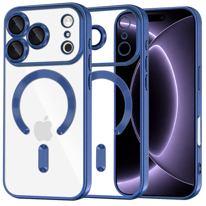 MagSafe Case for Apple iPhone 18 Pro / 17 Pro, Techsuit, Luxury Crystal, Dark Blue