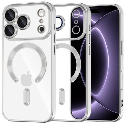 MagSafe Case for Apple iPhone 18 Pro / 17 Pro, Techsuit, Luxury Crystal, Silver