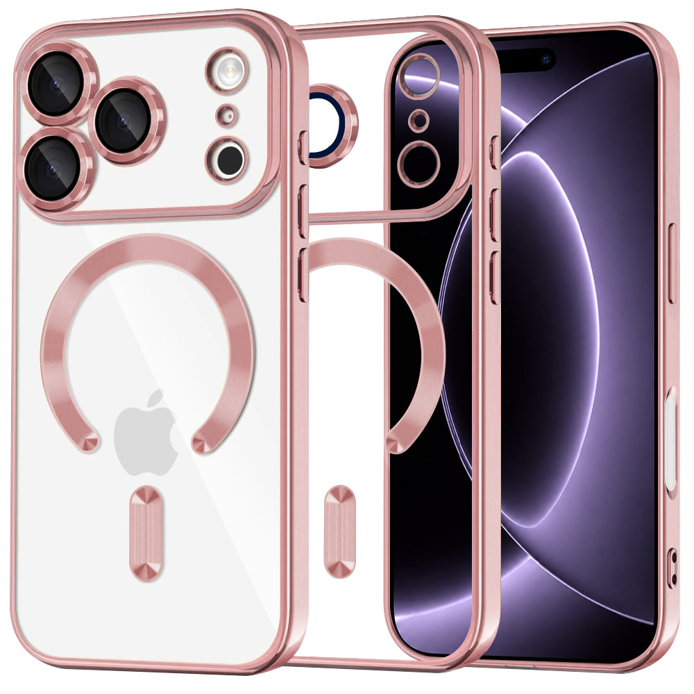MagSafe-Hülle für Apple iPhone 18 Pro / 17 Pro, Techsuit, Luxury Crystal, Rosa