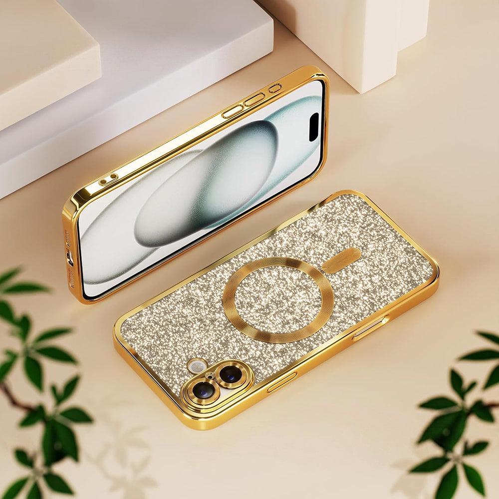 MagSafe-Hülle für Apple iPhone 18 Pro / 17 Pro, Techsuit, Luxury Glitter, Hellviolett