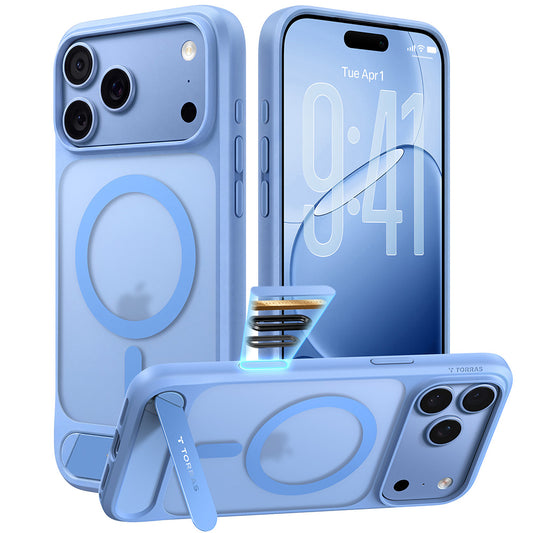 MagSafe-Hülle für Apple iPhone 18 Pro / 17 Pro, Torras, Ostand L1 Guardian, Blau