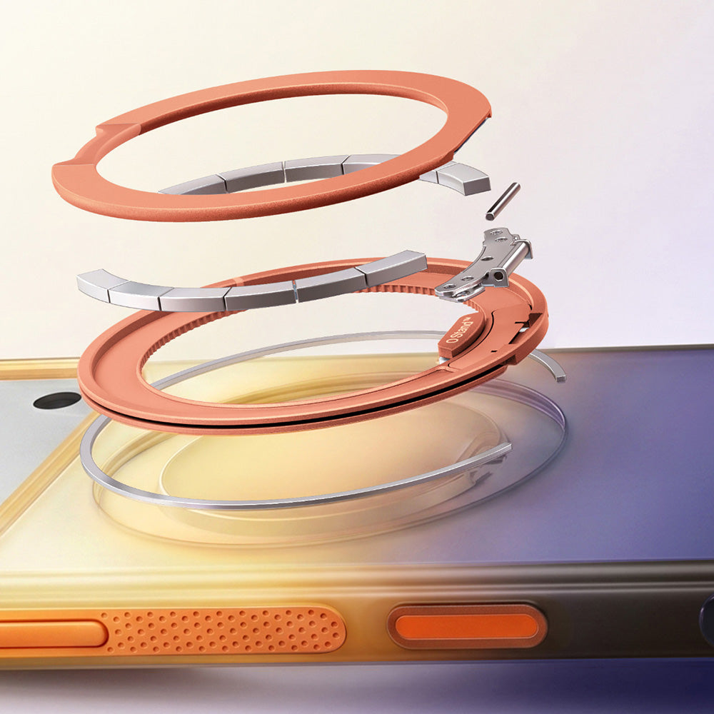 MagSafe-Hülle für Apple iPhone 18 Pro / 17 Pro, Torras, Ostand O3 Air Gradient, Blau Orange