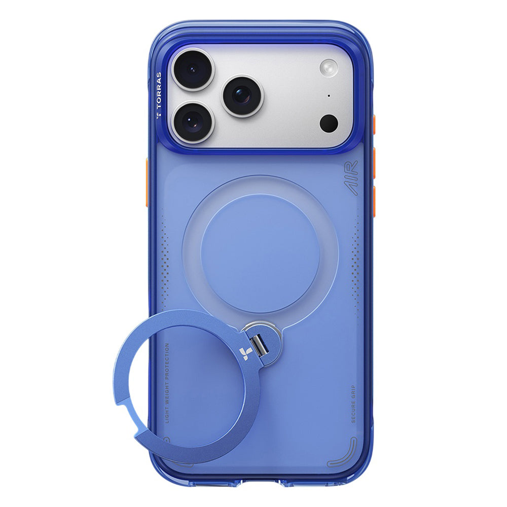 MagSafe-Hülle für Apple iPhone 18 Pro / 17 Pro, Torras, Ostand Q3 Air, Blau