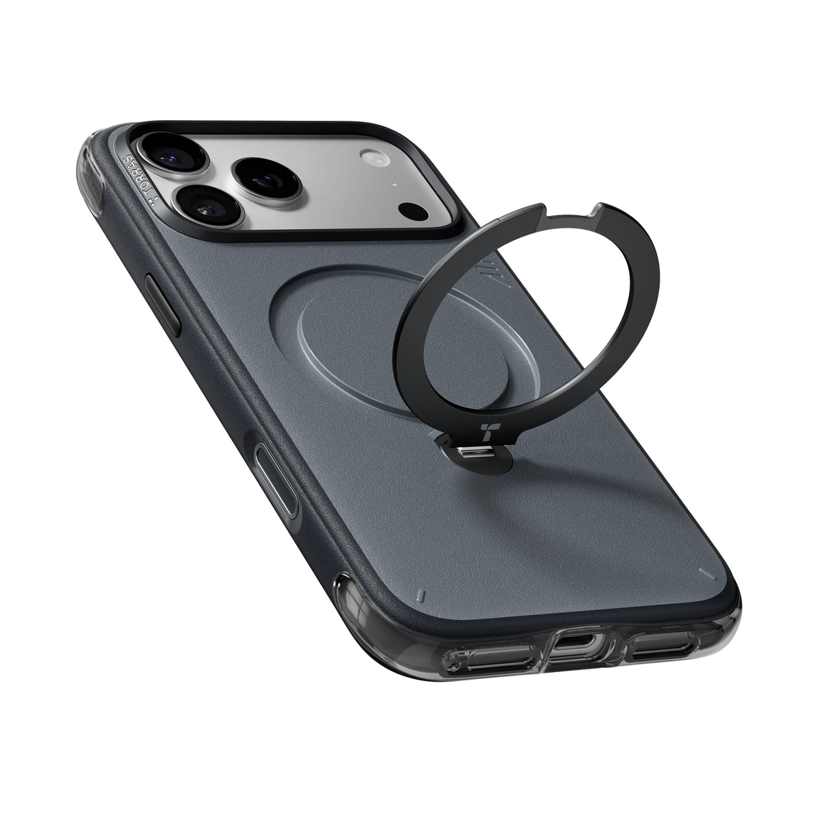 MagSafe-Hülle für Apple iPhone 18 Pro / 17 Pro, Torras, Ostand Q3 Air Essential, Schwarz