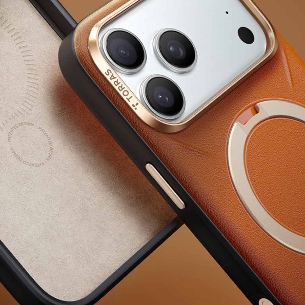 MagSafe Case for Apple iPhone 18 Pro / 17 Pro, Torras, QPRO Leather, Brown