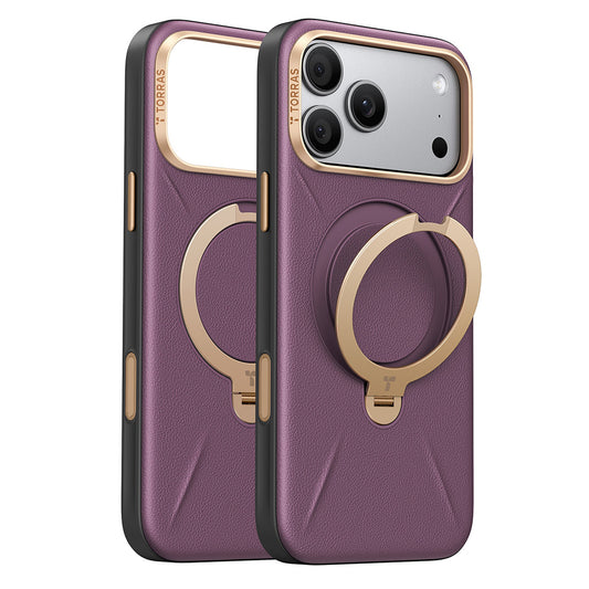 MagSafe-Hülle für Apple iPhone 18 Pro / 17 Pro, Torras, QPRO Leder, Lila