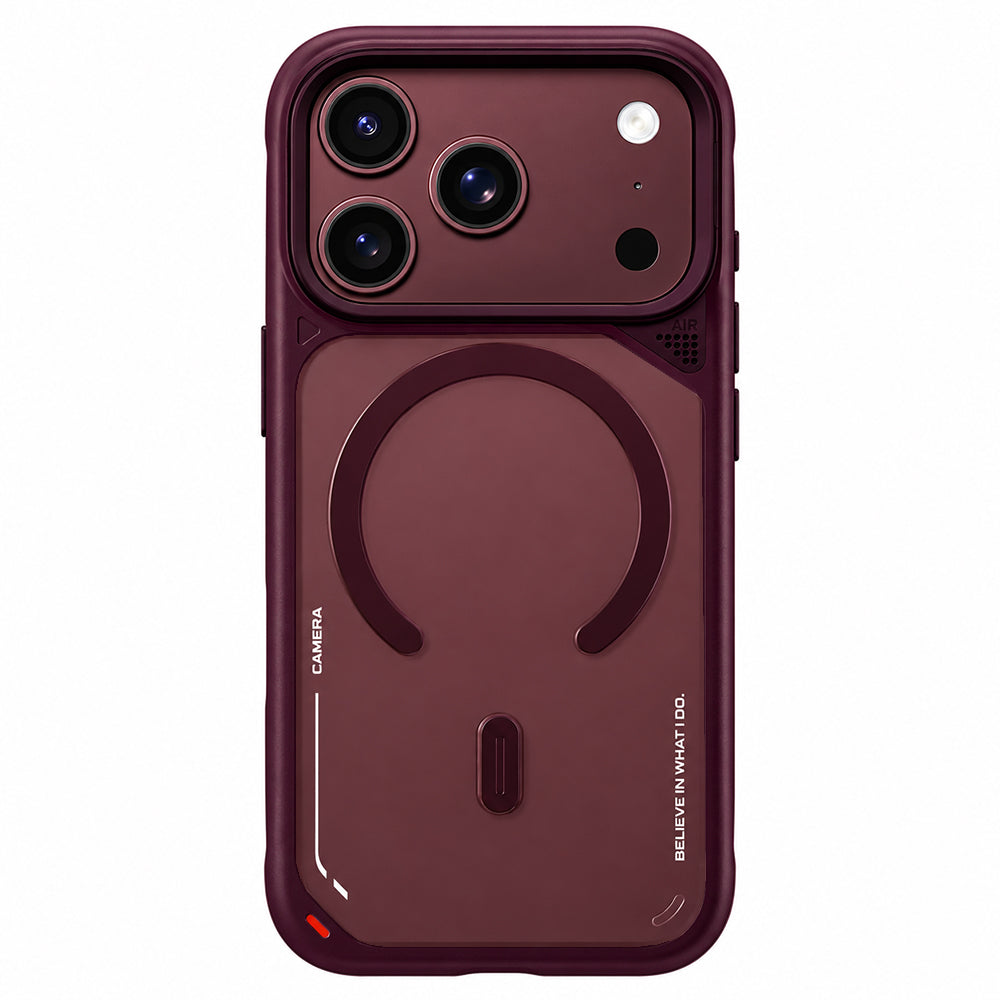MagSafe Case for Apple iPhone 18 Pro Max / 17 Pro Max, Blueo, Heat Dissipation Stand, Satin Burgundy