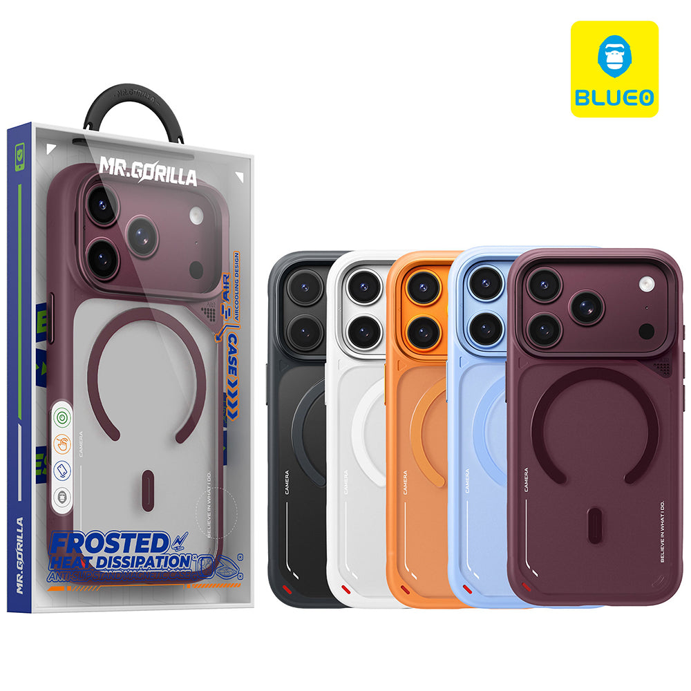 MagSafe Case for Apple iPhone 18 Pro Max / 17 Pro Max, Blueo, Heat Dissipation Stand, Satin Burgundy