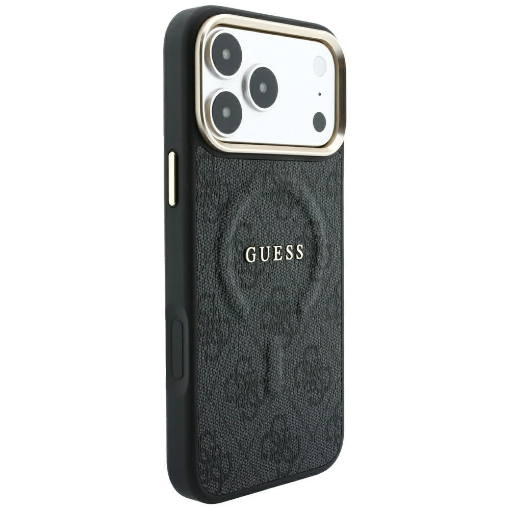 MagSafe-Hülle für Apple iPhone 18 Pro Max / 17 Pro Max, Guess, 4G Embossed Classic, Schwarz