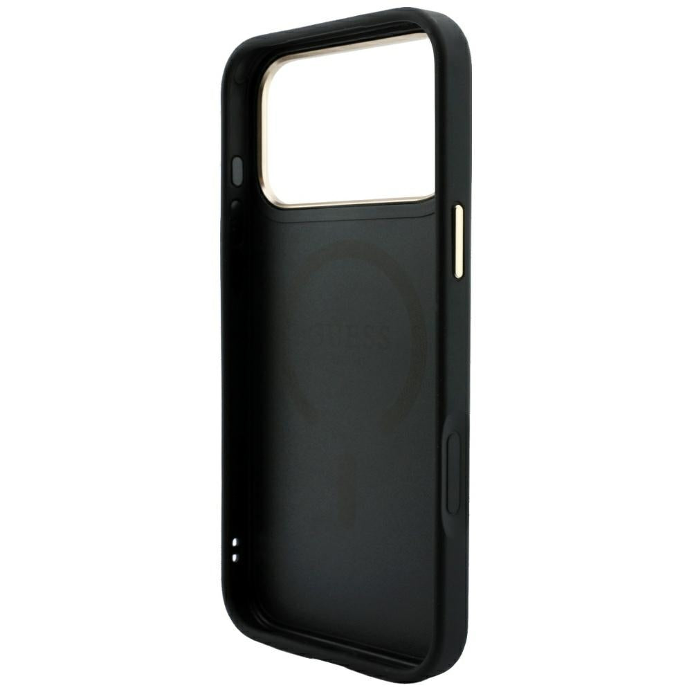 MagSafe-Hülle für Apple iPhone 18 Pro Max / 17 Pro Max, Guess, 4G Embossed Classic, Schwarz