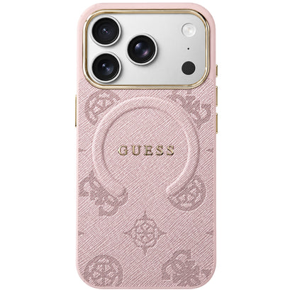 MagSafe-Hülle für Apple iPhone 18 Pro Max / 17 Pro Max, Guess, 4G geprägter Ring Classic Logo, Rosa