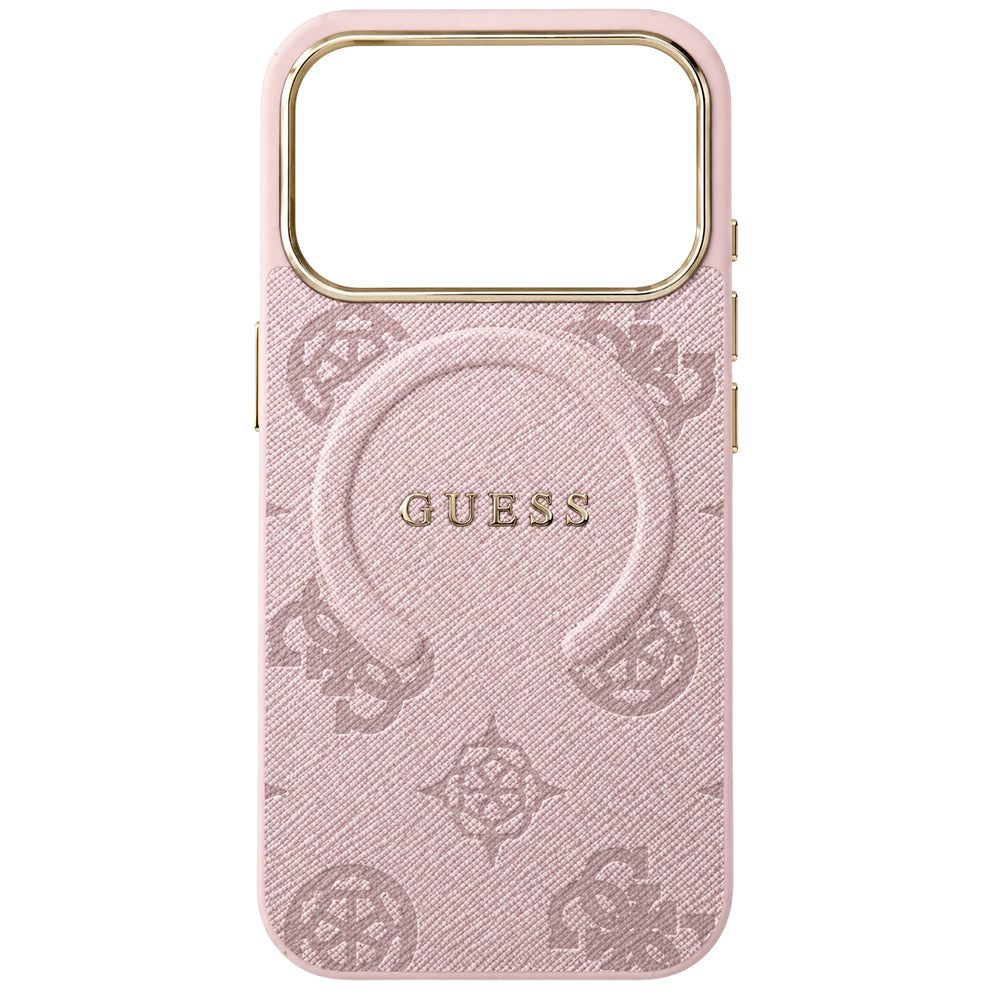MagSafe-Hülle für Apple iPhone 18 Pro Max / 17 Pro Max, Guess, 4G geprägter Ring Classic Logo, Rosa