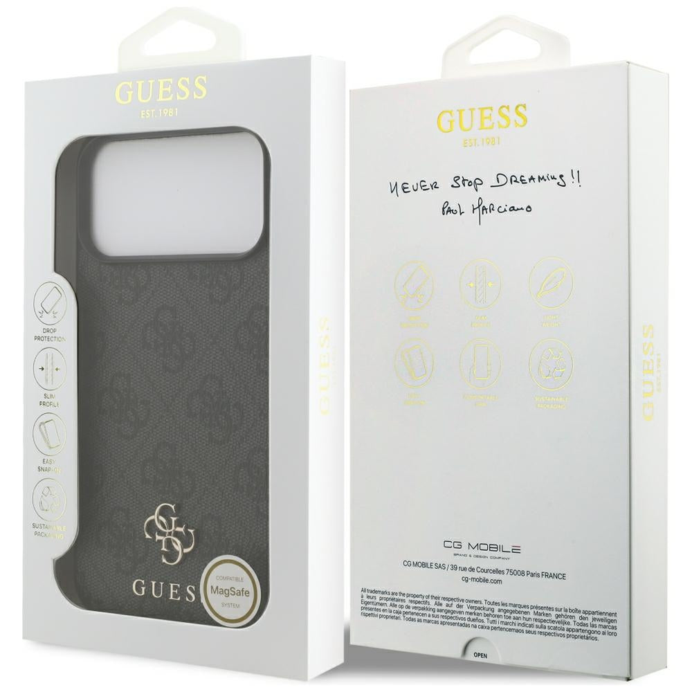 MagSafe Case for Apple iPhone 18 Pro Max / 17 Pro Max, Guess, 4G Small and Classic, Black