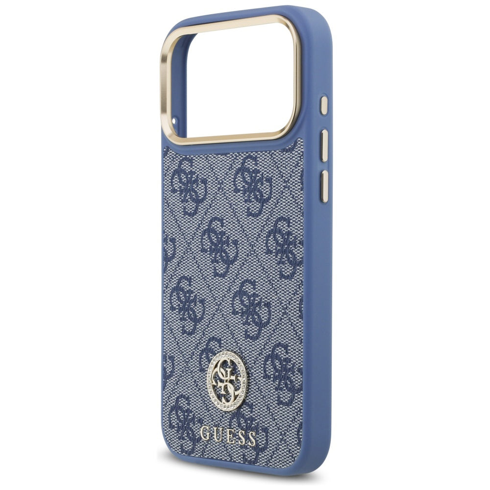 MagSafe-Hülle für Apple iPhone 18 Pro Max / 17 Pro Max, Guess, 4G Strass Logo, Blau