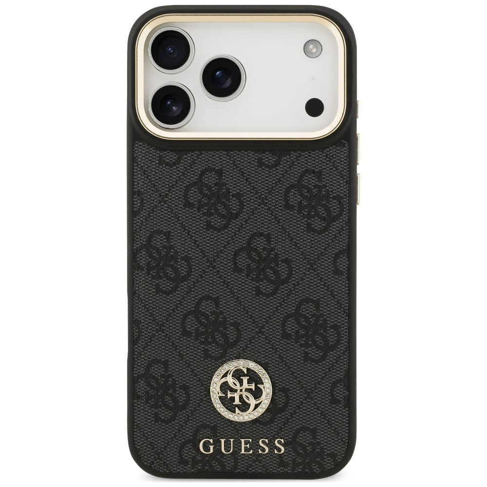 MagSafe-Hülle für Apple iPhone 18 Pro Max / 17 Pro Max, Guess, 4G Strass Logo, Schwarz