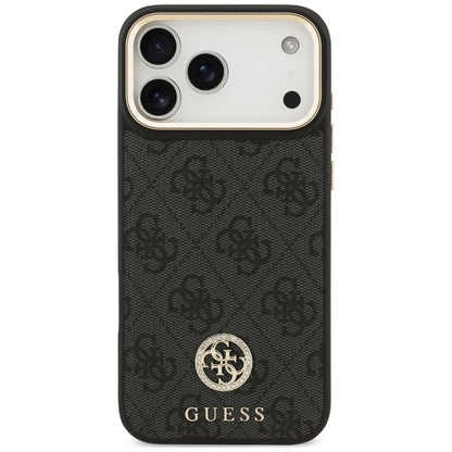 MagSafe-Hülle für Apple iPhone 18 Pro Max / 17 Pro Max, Guess, 4G Strass Logo, Schwarz