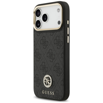 MagSafe-Hülle für Apple iPhone 18 Pro Max / 17 Pro Max, Guess, 4G Strass Logo, Schwarz