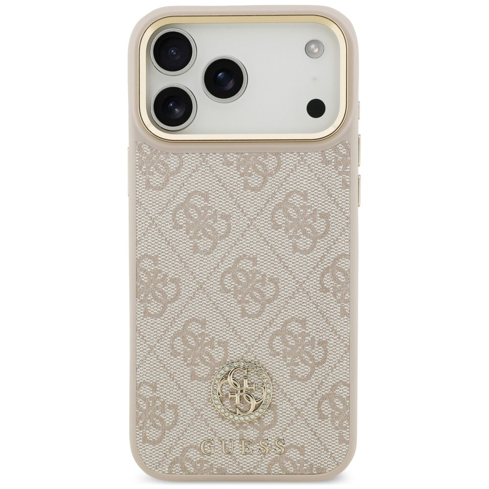MagSafe-Hülle für Apple iPhone 18 Pro Max / 17 Pro Max, Guess, 4G Strass Logo, Rosa