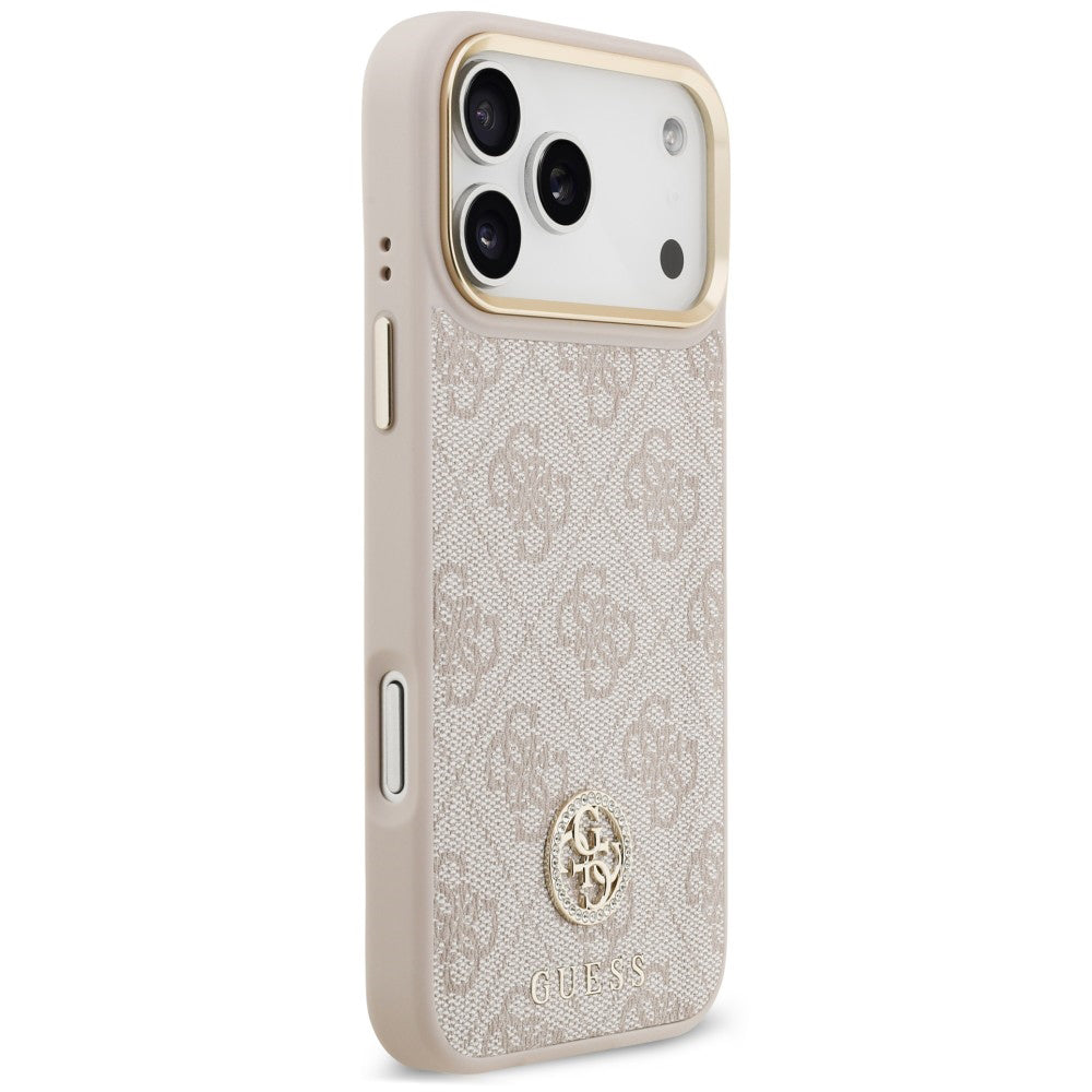 MagSafe-Hülle für Apple iPhone 18 Pro Max / 17 Pro Max, Guess, 4G Strass Logo, Rosa